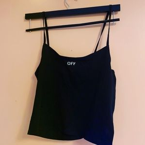 Cropped black tank top